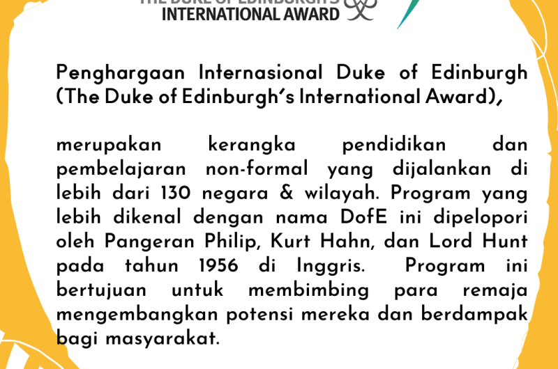Pendaftaran Duke Of Edinburgh’s International Award Telah Dibuka
